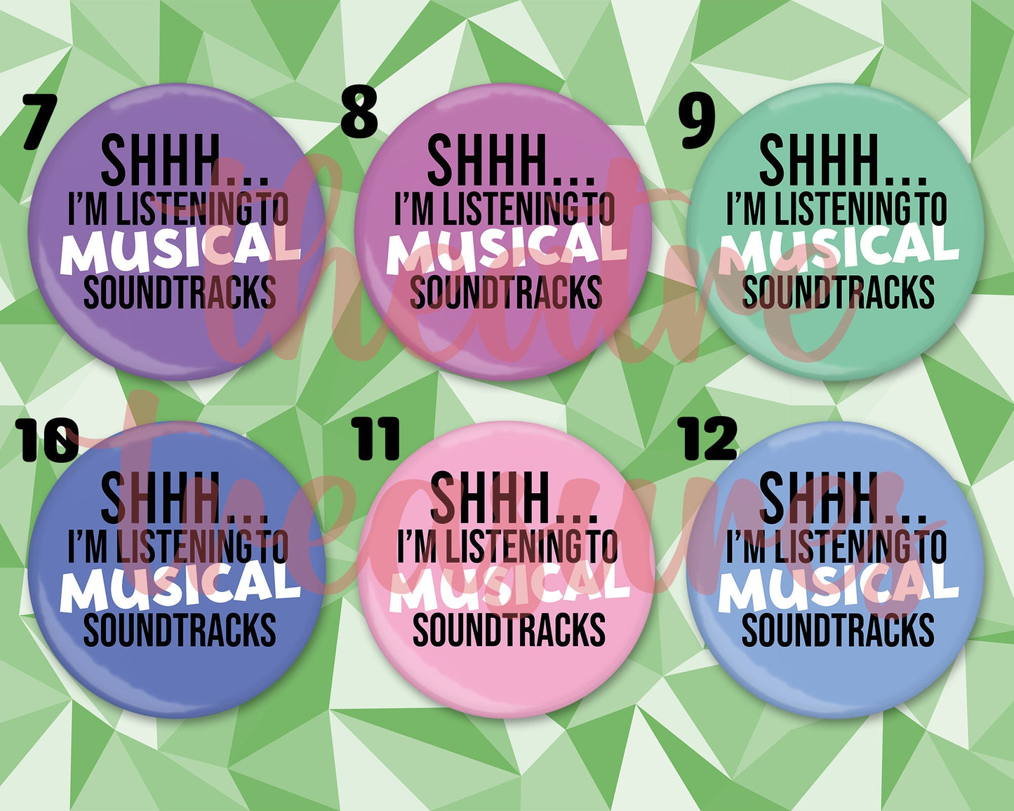 Listening to Musicals Colourful Magnet | Handmade Musical Theatre Gift