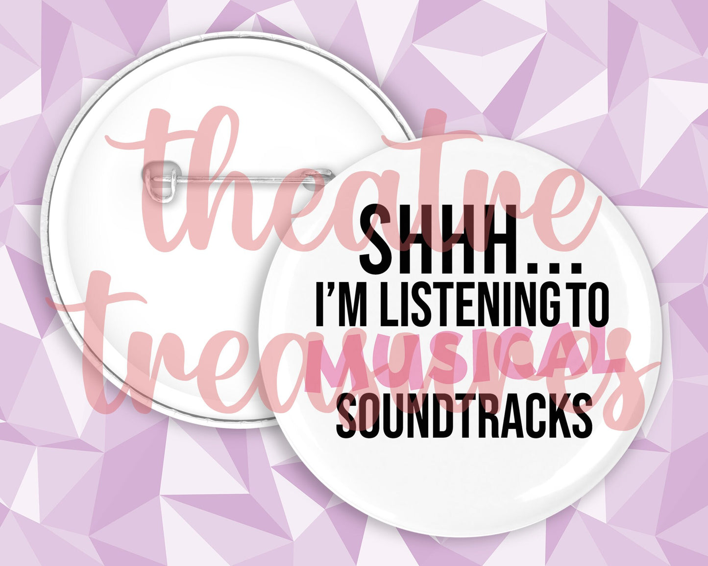 Listening to Musicals Badge | Handmade Musical Theatre Gift