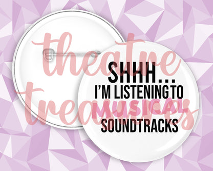 Listening to Musicals Badge | Handmade Musical Theatre Gift