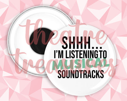 Listening to Musicals Magnet | Handmade Musical Theatre Gift