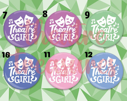 Theatre Girl Colourful Badge | Handmade Musical Theatre Gift