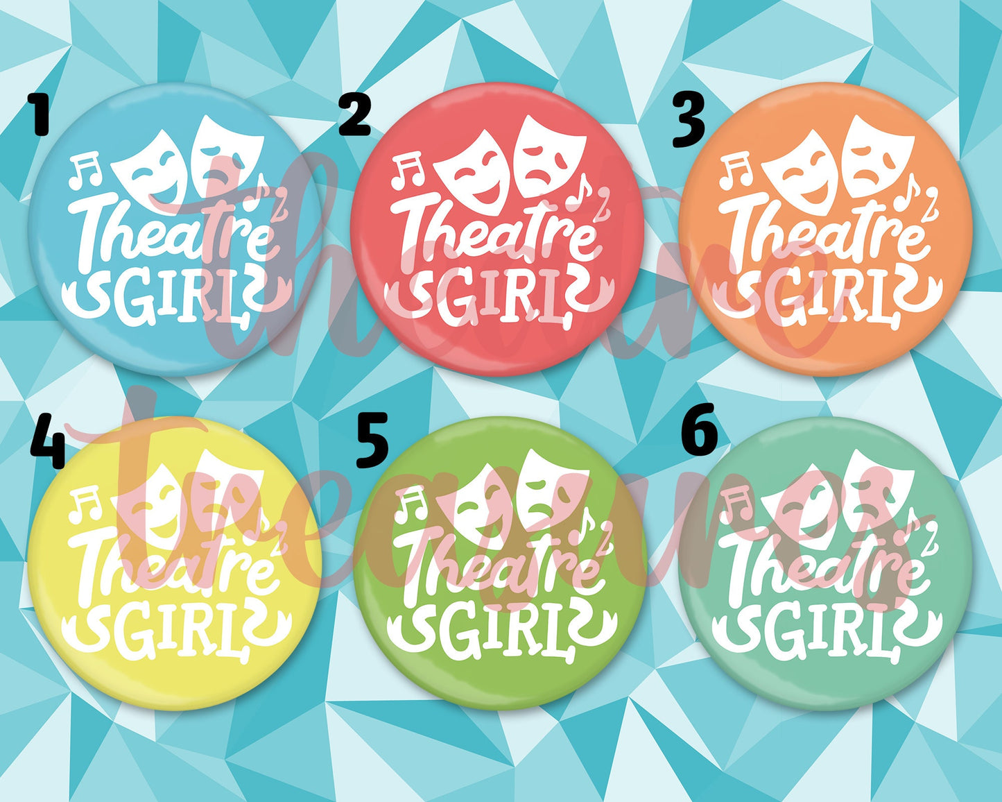 Theatre Girl Colourful Badge | Handmade Musical Theatre Gift