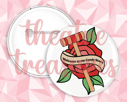 Heather Chandler - Welcome to my Candy Store, Badge | Handmade Musical Theatre Gift