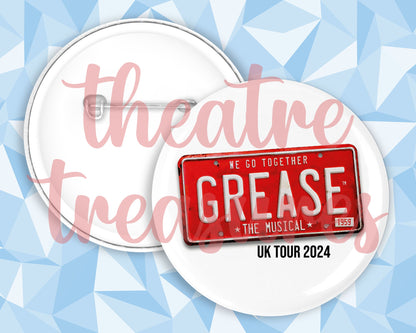 UK Tour Grease (New Design) Badge | Handmade Musical Theatre Gift