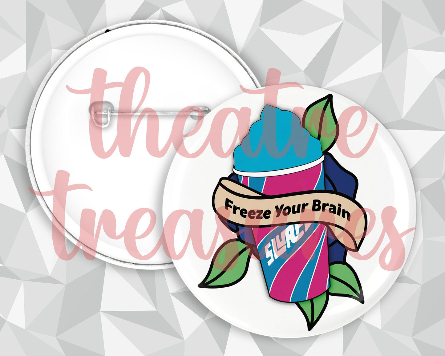 JD - Freeze Your Brain, Badge | Handmade Musical Theatre Gift